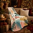 thumbnail image 3 of Retro Coastal Trailer Adventure Palm Leaves Sunset Glow, Rustic Camping Scene, Warm Flannel Blanket for Cabin and Lodge, Outdoor Lovers Friendship Gift, Artistic Home Decor, 3 of 9