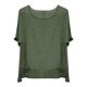 thumbnail image 4 of Top de encaje color crema,Blusa de mujer con cuello redondo y manga 3/4, corte holgado informal, mezcla de poliéster y elastano, ideal para uso diario en casa, sopatenor, 4 of 7