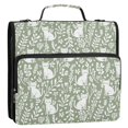 thumbnail image 5 of FORMRS Zipper Binder with Shoulder Strap 2-inch Ring 500 Sheet Capacity File Bag, Green Floral Cat Pattern, 5 of 5