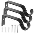 thumbnail image 4 of WHAMVOX Black Adjustable Curtain Rod Brackets for Wall Mount Iron Set of 3 Easy Install Sturdy Support, 4 of 8