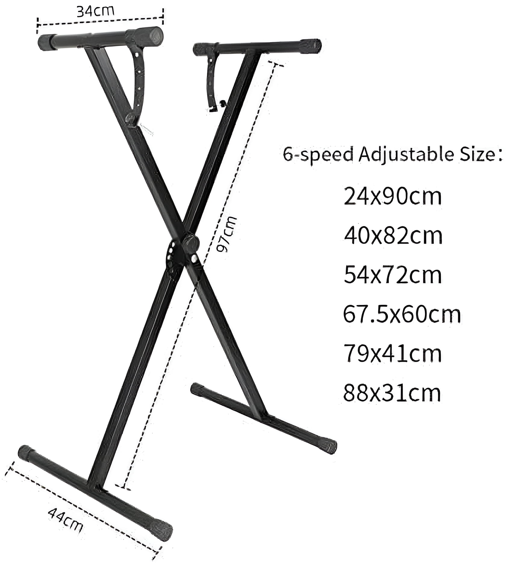 ShowMaven Heavy Duty Keyboard Stand and Bench, Single-X Style Adjustable Height and Portable