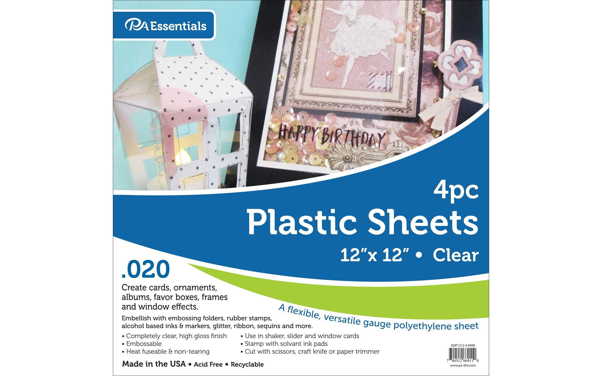 Plastic Sheet 12x12 .020' Clear 4pc