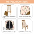thumbnail image 4 of Beige Christmas Tree Seat Covers for Dining Room Chairs Set Of 6,Stretch Printed Washable Chair Seat Cover with Elastic Ties and Button,Removable Waterproof Couch Cushion Covers, 4 of 6