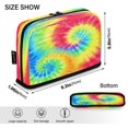 thumbnail image 3 of Standing Pencil Case with Base Large Capacity Stationery Pouch Pen Bag with Zipper for Women Men Tie-dyed Colorful Spiral Pattern, 3 of 7
