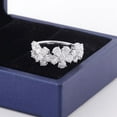 thumbnail image 4 of Oryn Jewelry 14K White Gold Plated Moissanite Band - 1.3 Ct Round Cut Brilliant Moissanite Band - Floral Inspired Moissanite Bands - Birthday Jewelry Gift for Her, 4 of 5