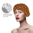 thumbnail image 2 of KLL Black And Orange Houndstooth Pattern Shower Cap & Bath Cap for Women,Reversible Oversized Waterproof Shower Caps for all Hair Lengths,Elastic Reusable Bathing Hair Cap, 2 of 6