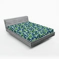 thumbnail image 2 of Ambesonne Blueberry Pattern Fitted Sheet, Art Modern Leafy, Queen Size, Dark Lavender Fern Green, 2 of 5