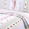 thumbnail image 4 of Cotton Real Patchwork Pink Floral Bedspread, Cottage Chic Reversible Quilt Bedding Set, Coverlet for Bedroom, Guest Room, Home, Apartment, Dorm, Wild Rose, King - 3 Piece, 4 of 5