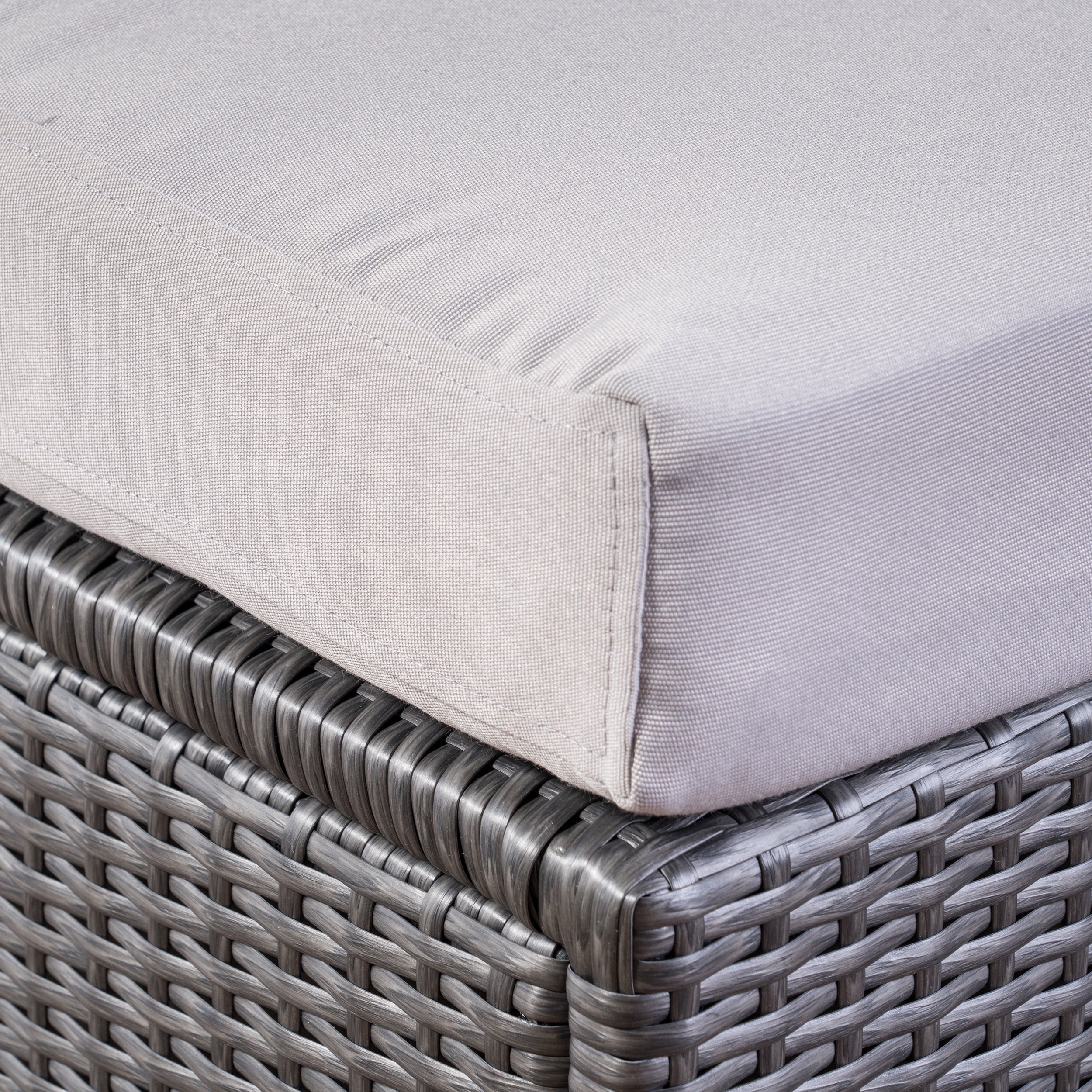 Outdoor 5 Seater Wicker Sectional Sofa Set with Cushions with Cushions,Grey,Silver