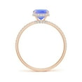 thumbnail image 2 of ANGARA Natural Thin Shank Cushion Cut 1.6 ct Tanzanite Ring with Diamonds in 14K Rose Gold for Women (Size-8x6mm) | December Birthstone, Anniversary, Jewelry Gift for Women | Natural Tanzanite Ring, 2 of 9