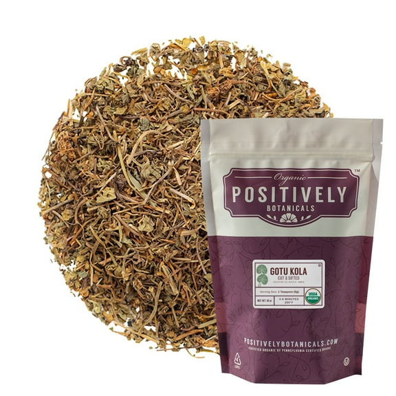 Positively Botanicals  Organic Gotu Kola - Loose Leaf Botanical, 1 lb bag