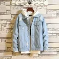 thumbnail image 4 of Chaqueta vaquera para hombre con empalme y agujero, abrigo vaquero claro roto para hombre, talla grande, alta calidad, original, bajo coste, estilo coreano Y2k, 4 of 5