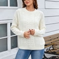 thumbnail image 6 of Zxlsdmn Sweater for Women Trendy Cable Knit Pullover Sweaters Casual Long Sleeve Drop Shoulder Solid Color Sweater Comfy Fall Winter Holiday Going Out Clothes M, 6 of 9