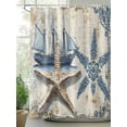 thumbnail image 2 of Fsddascl Vintage Nautical Shower Curtain Set - 72" x 78" Washable Bathtub Curtain with 12 Hooks, Summer Coastal Floral Starfish Waterproof Fabric Stall Shower Curtains for Bathroom/Bathtub Décor, 2 of 6