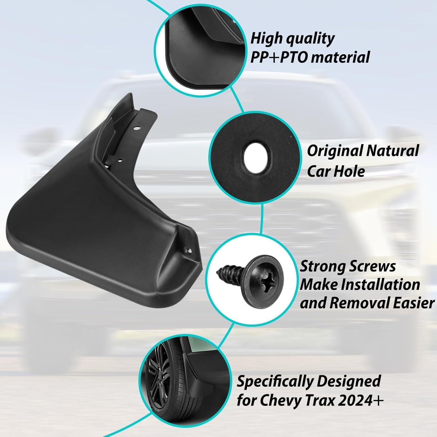 Mud Flaps Compatible with Chevrolet Trax 2026 2025 2024, Mud Guards 4pcs Fender Guards Compatible with Chevy Trax Accessories 2026 2025 2024 No Drill Splash Guards