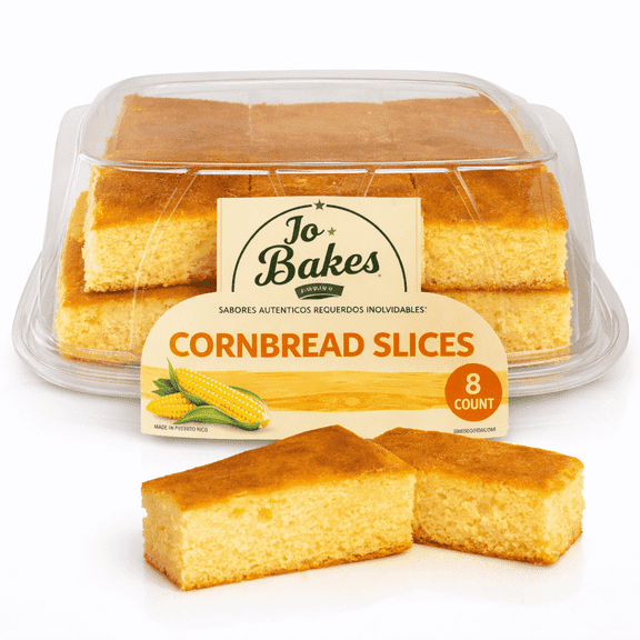 Sweet Cornbread Slices, Fresh Baked, Soft & Moist, Family Size, 8 Count – JO BAKES