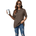 thumbnail image 2 of Camiseta Básica de Corta con Cuello en V, Color Café, Talla M, 2 of 5