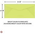thumbnail image 5 of Ultra Lime Bright Color #10 Envelopes - Great for Mailing Letters, Business Memos, Invitations, Invoices, Bills | 4 1/8" x 9 1/2" | 50 Envelopes, 5 of 5
