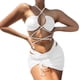 thumbnail image 1 of Gibobby Trajes de Baño para Mujer Mujeres Casual Sólido Hollow Correa Sexy Bikini Traje de baño Falda de baño Traje de baño de malla de piezas(Blanco,CH), 1 of 4