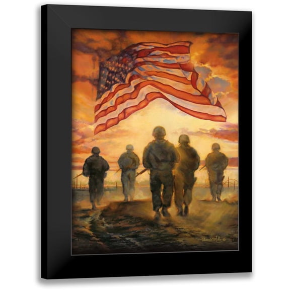 Mohr, Bonnie 12x14 Black Modern Framed Museum Art Print Titled - Bless Americas Heroes