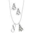 thumbnail image 1 of Delight Jewelry True Love Infinity Sign Silver tone Zig Zag Christmas Tree Charm Necklace and Stud Earrings, 1 of 4