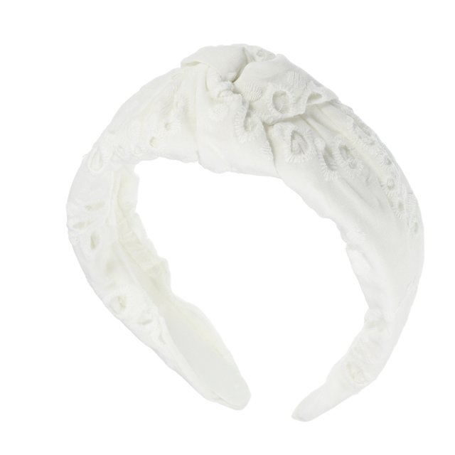 Diadema anudada con patrón floral de Unique Bargains, estilo clásico y casual para mujeres y niñas, blanca 4.92"x1.97"