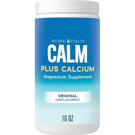 Natural Vitality CALM, Magnesium Powder Supplement Plus Calcium, For Stress Relief, Unflavored, 16 oz