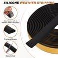 thumbnail image 4 of Uxcell 16.4FT Solid Rubber Weather Stripping, Self Adhesive EPDM Seals Strip, 4 of 7