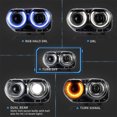 thumbnail image 4 of Vland RBG Dual Beam Projector Headlights for 2015-2019 Dodge Challenger, 4 of 8