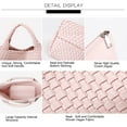 thumbnail image 5 of Bolso tejido para mujer, bolso de mano de cuero vegano, bolso grande de viaje de playa de verano y bolso de hombro retro hecho a mano, 5 of 5