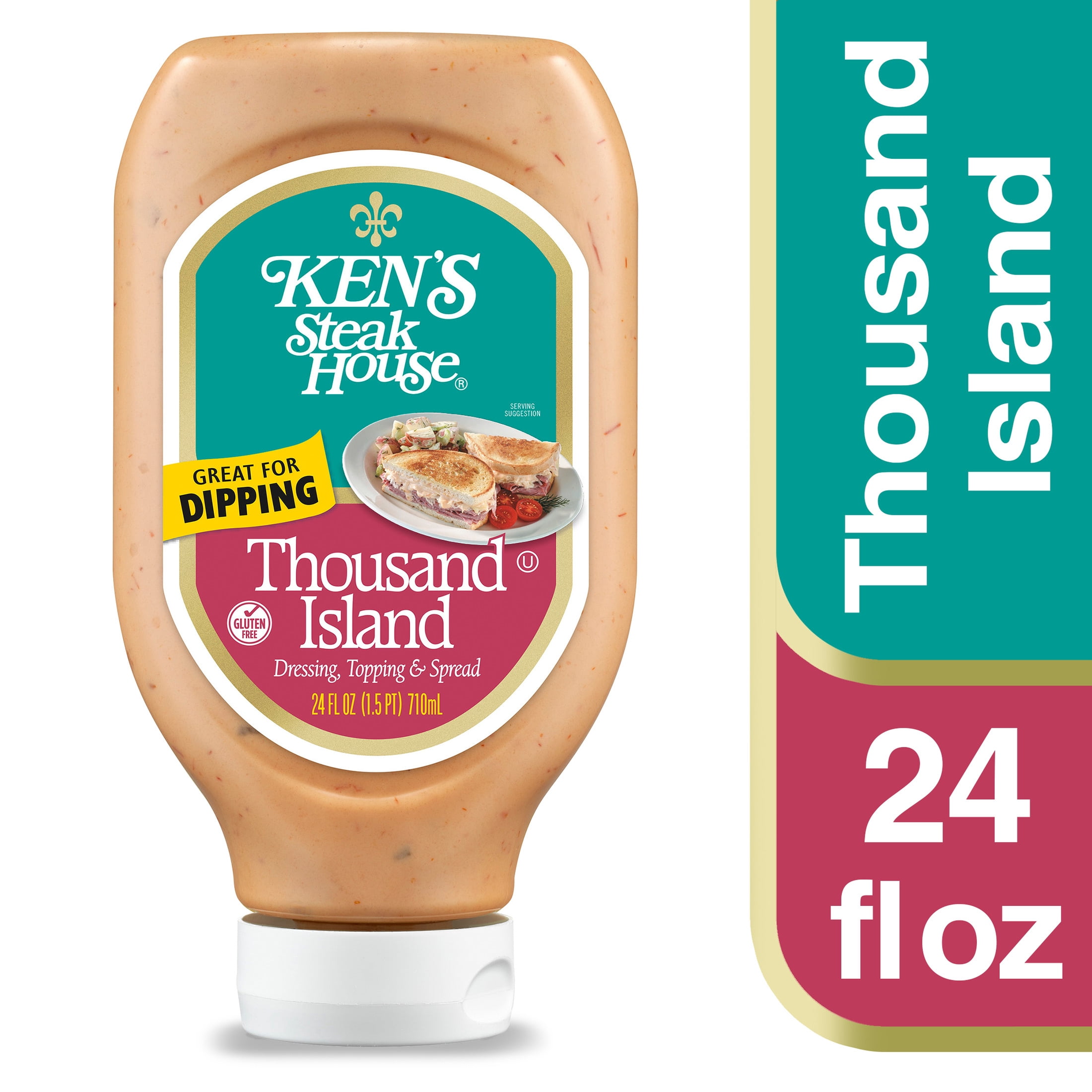 (2 pack) Ken's Steak House® Thousand Island Salad Dressing, Topping & Spread 24 fl oz