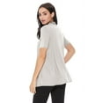 thumbnail image 4 of MOA COLLECTION Women's Casual Solid Short Sleeve Basic Open Draped Front Cardigan Office Wear, 4 of 6