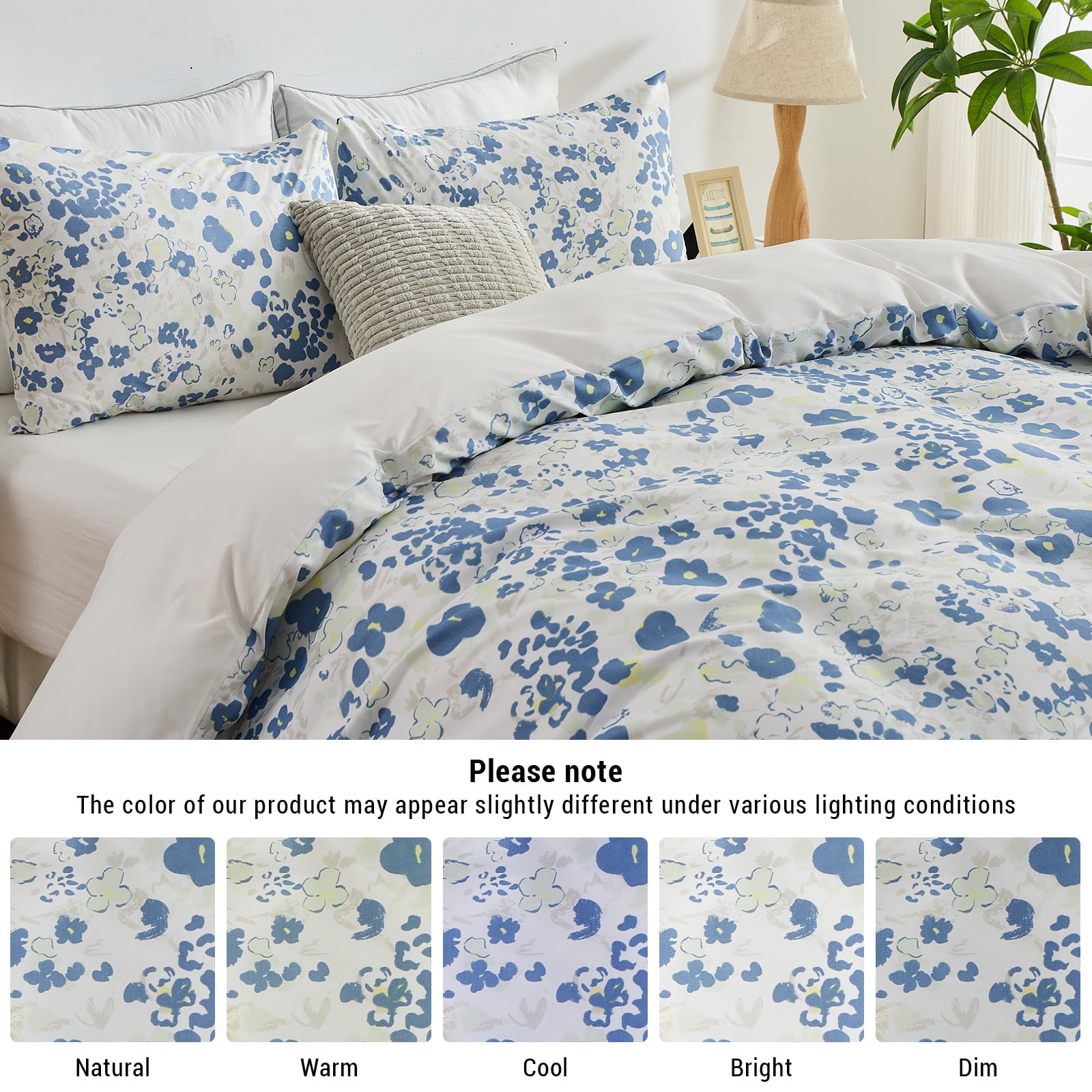 Hitime Queen Duvet Cover Set, Soft & Breathable Microfiber 3 Pieces Queen Bedding Sets, Pattern Queen Comfy Duvet Cover Set, with Zipper Closure (Queen)