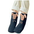 thumbnail image 2 of workcargo Plush Warm Navy 3D Animal Ankle Socks - Cozy Indoor Lounge Socks, Soft Nylon Spandex One Size Fits Most Adults,Size Free Size, 2 of 5