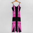 thumbnail image 5 of Pink Sparkling Union Jack Sleeveless Dress Women's Evening Dress Womans Clothing, 5 of 9