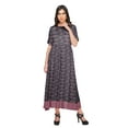 thumbnail image 4 of Moomaya Robe Kurti Tunique Longue Ligne A pour Femmes, Manches au Coude, Kurti Décontractée Imprimée, 4 of 5