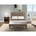 thumbnail image 2 of East West Furniture 2-piece Wood Platform Full Bedroom Set in Walnut/Khaki Brown, 2 of 8