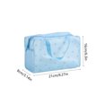thumbnail image 2 of OCCOA PVC Floral Toiletry Bag for Women Large Capacity Waterproof Travel Makeup Bag with Handle Hanging Cosmetic Organizer for Vacation Business Trip Gym, Blue, 2 of 6