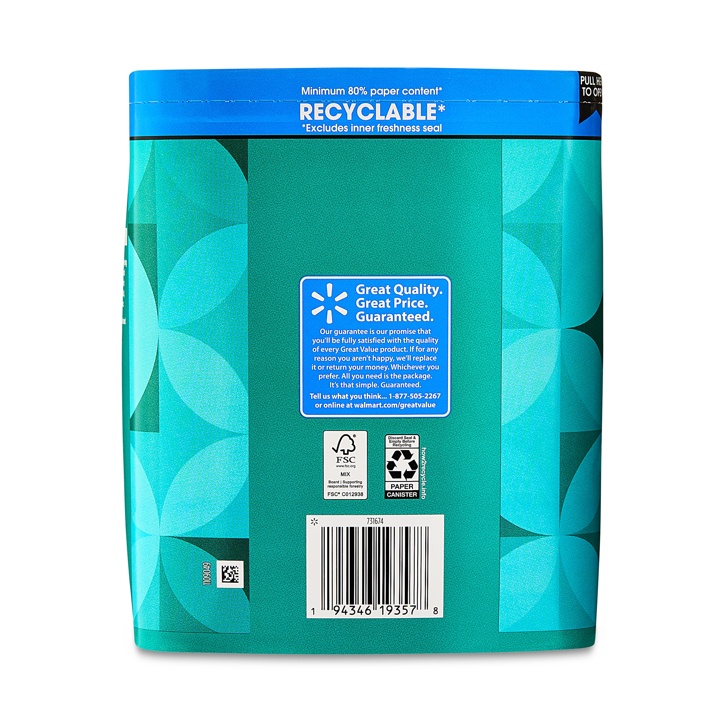 (6 pack) Great Value Classic Roast Decaf Medium Ground Coffee, 25.9 oz