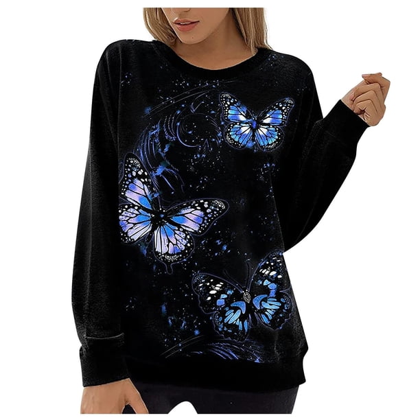Sudadera para mujer Otoño Sudaderas Moda Impreso Camiseta suelta Blusa de manga larga Cuello redondo Tops casuales Odeerbi ODB-5