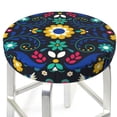 thumbnail image 3 of Balery Colorful Mexican Flower Fundas de asiento para taburete de bar redondo de tela de terciopelo ajustables que protegen de arañazos y manchas para sillas de 14 a 17 pulgadas.-12 inch, 3 of 7