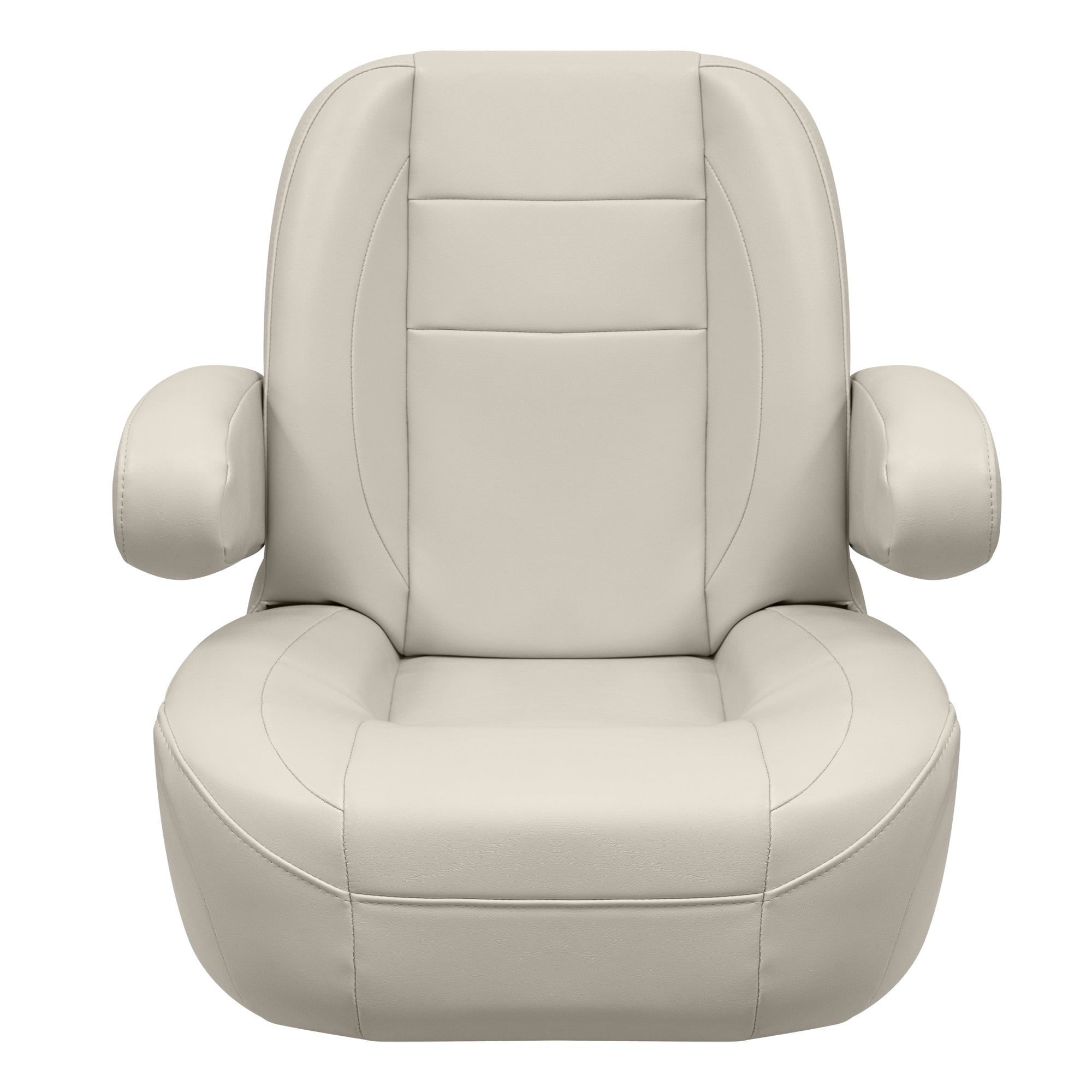 Wise 3127-990 Premier Series Mid Back Pontoon Helm with Flip Up Arm Rests, Platinum