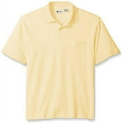Haggar Men's Short Sleeve Minibox Knit Polo Honey Suckle Yellow Size: large