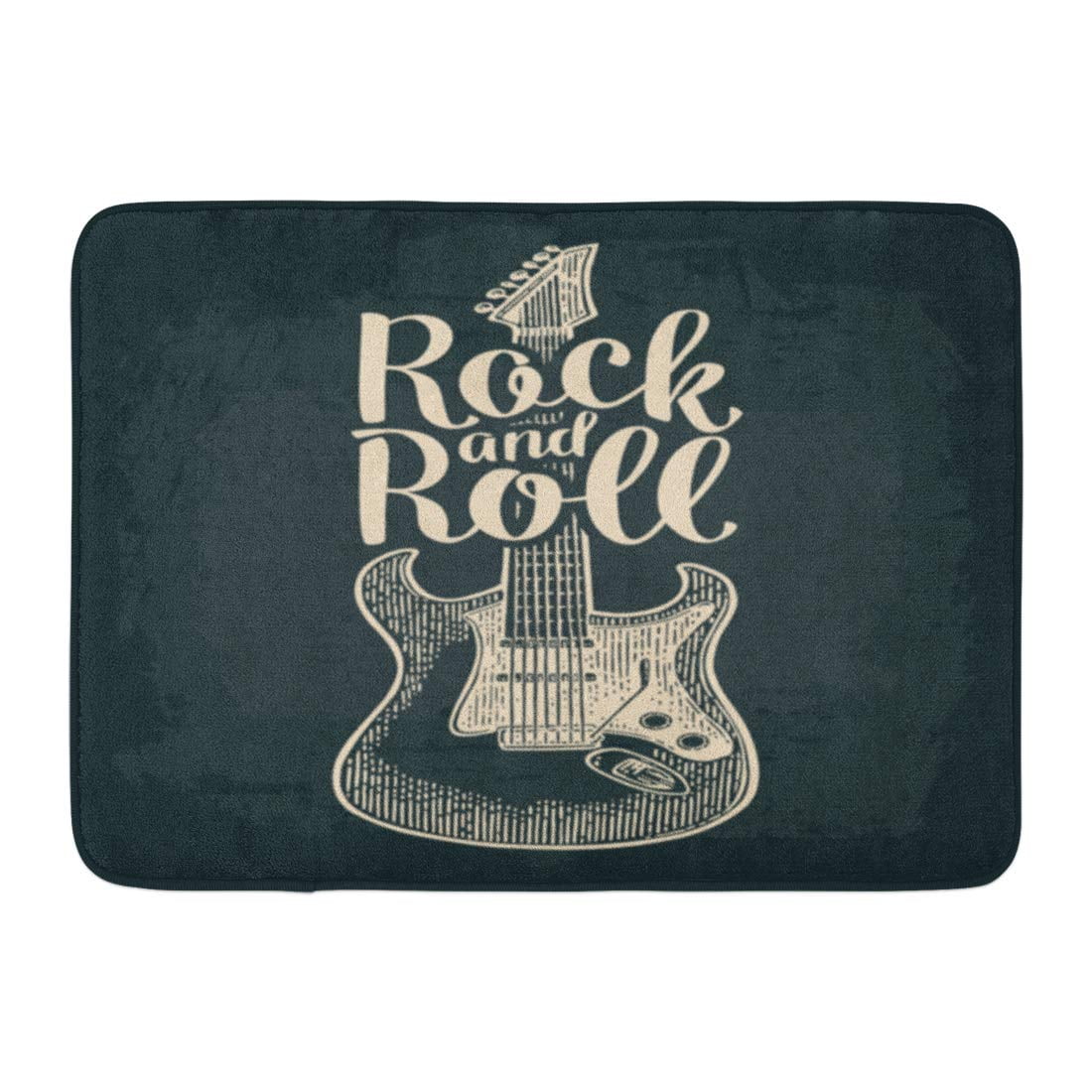 KDAGR Acoustic Electric Guitar Rock and Roll Lettering Vintage