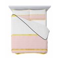 thumbnail image 7 of Quilts Twin Size Bedding Set, Modern Pink Gold Lightweight Quilted Comforter, Minimalist Geometric Yellow Striped Soft Reversible Bedspread Coverlet with Pillow Covers for All Season, 68" x 86", 7 of 7