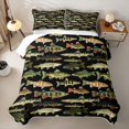 thumbnail image 2 of Meiyoeat Retro Fish Print Bed Spread Queen,Rustic Farmhouse Fishing Theme Queen Coverlet Set, 2 of 7