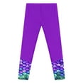 thumbnail image 4 of YONGHS Kids Girls Swim Legging High Waist Swim Tight Long Pants Swimming Bottoms Purple 16, 4 of 5
