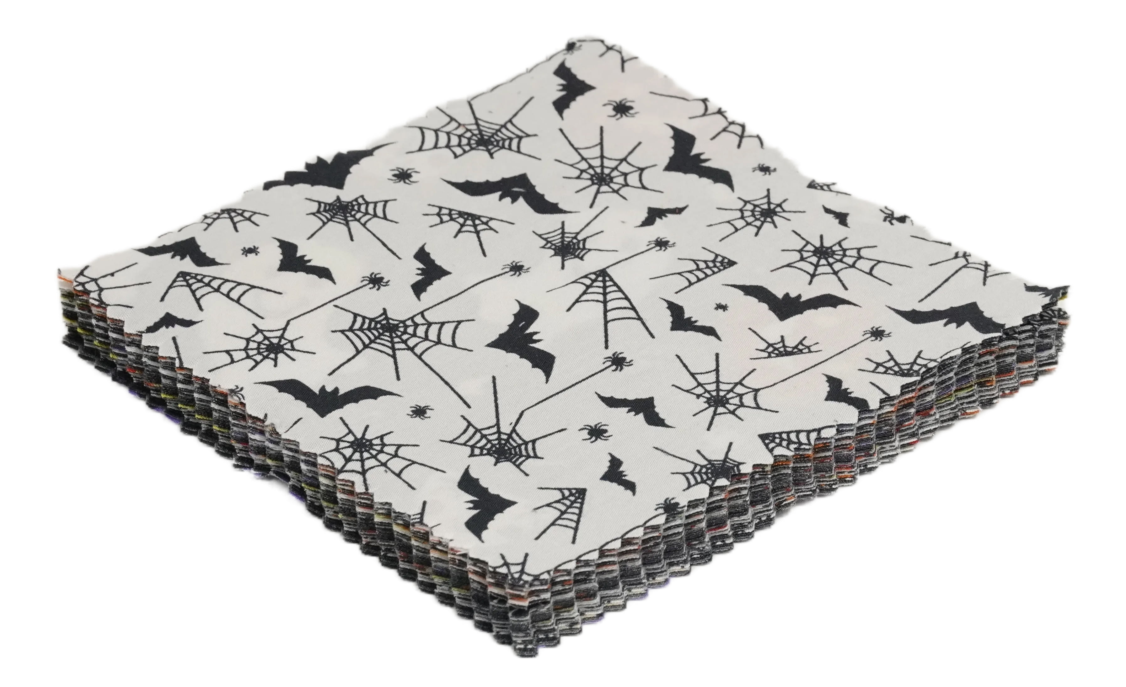 Soimoi Precut 10-inch Halloween Prints Cotton Fabric Bundle Quilting Squares Charm Pack DIY Patchwork Sewing Craft
