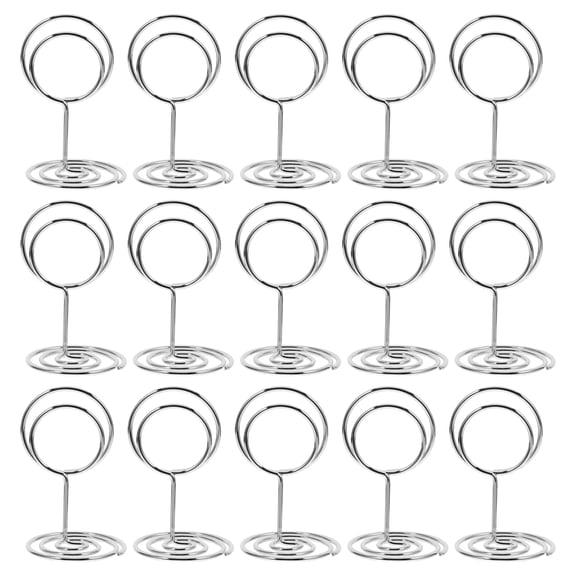 OUNONA Set of 24 Table Number Holders with Wire Photo Clips for Place Cards, Pictures, Memo Notes Display