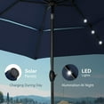 thumbnail image 2 of SOPTY 10ft Patio Umbrellas with 24 pcs LED Solar Lights, Outdoor Market Table Lighted Umbrella with 8 Steel Ribs, Tilt for UV-Resistant, Lotus Leaf Shape Canopy, -10ft-3 Tier-Navy Blue, 2 of 14